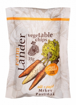 FRIED VEGETABLE CHIPS(CARROT AND PARSNIP) WITH SEA SALT AND BLACK PEPPER